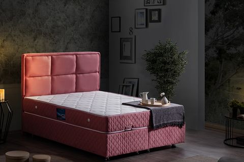 GRAND NEW BAZA BAŞLIK VE ORTHOSOFT YATAK SETİ, PEMBE, 180X200