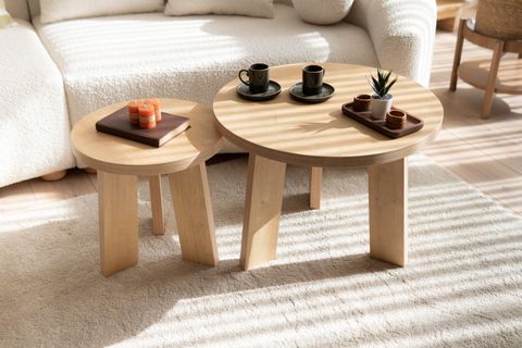 GİRONA İKİLİ OVAL ORTA SEHPA TAKIMI, MEŞE