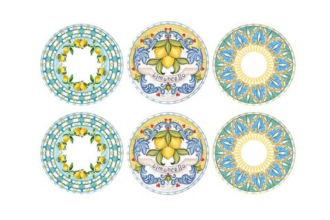 LİMONCELLO ALTILI PASTA TABAĞI SETİ, 19 CM