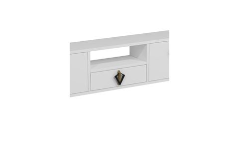 DROPDD TV SEHPASI, BEYAZ ALTIN SİYAH DUVARA MONTAJ, 1314DROPDD 32