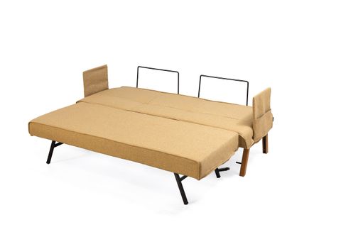 TWİN YIKANABİLİR KANEPE ÜÇLÜ YATAKLI HARDAL