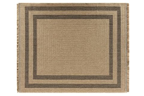 QUEEN SERİSİ JÜT HASIR GÖRÜNÜMLÜ DOKUMA MAKİNE HALISI, SIYAH, 80X300, 668