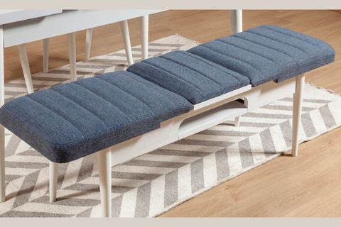 Sembol Açılır Sırtlı Bench Beyaz Lacivert
