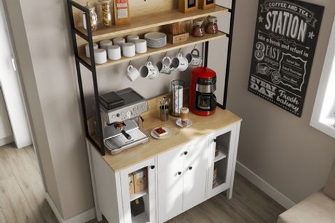 LUMERA KAHVE KÖŞESİ AİRFRY DOLABI, 4 KAPAKLI 1 ÇEKMECELİ, SİYAH