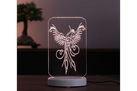 BYLAMP LED MASA LAMBASI, ANKA KUŞU FİGÜRLÜ, BEYAZ