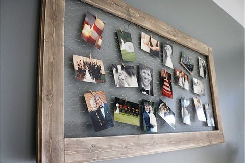 OTTOIDEA • DOĞAL AHŞAP FOTOĞRAF TUTUCUSU + MEMOBOARD • 10 ADET AHŞAP MİNİ MANDAL HEDİYELİ.