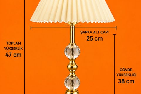 MANOLYA MASA ABAJURU, GOLD BEJ