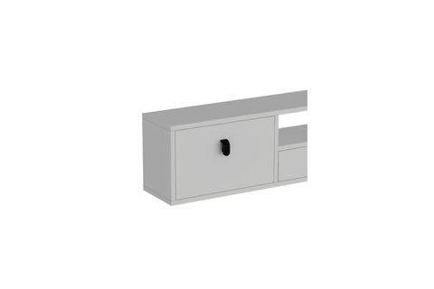 DROPDD TV SEHPASI, BEYAZ, SİYAH KULP DUVARA MONTAJ, 1309DROPDD 1