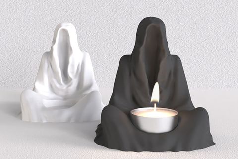 HAYALET FİGÜRLÜ MUMLUK, BEYAZ