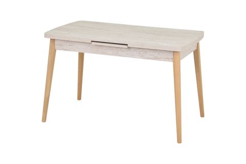 AVANOS AHŞAP AYAK AÇILIR KAPANIR MDF MUTFAK MASASI, 70X120+30 CM, BEJ NATUREL