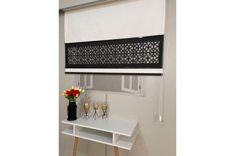 LAZER KESİM STOR PERDE, BEYAZ, DSG-305, 150X260