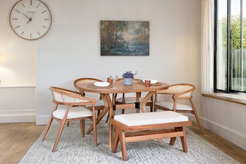ALVİS NATURAL BENCHLİ MUTFAK MASA TAKIMI, 80X130