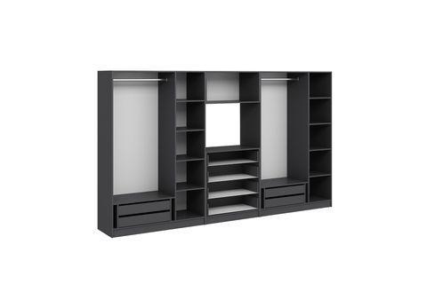 KALE MENTEŞELİ DOLAP 126, 7 KAPAKLI ANTRASİT 210 CM