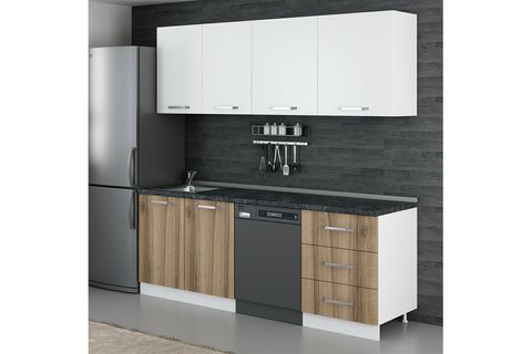 MİNAR 220 CM MUTFAK DOLABI BEYAZ DORE 220 D12