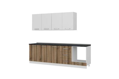MİNAR DEFNE 260 CM MUTFAK DOLABI BEYAZ DORE 260-D6