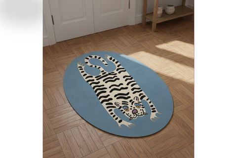 KAPLAN POST BASKILI OVAL DOKUMA TABAN HALI, 182 YNG, 100X150 CM
