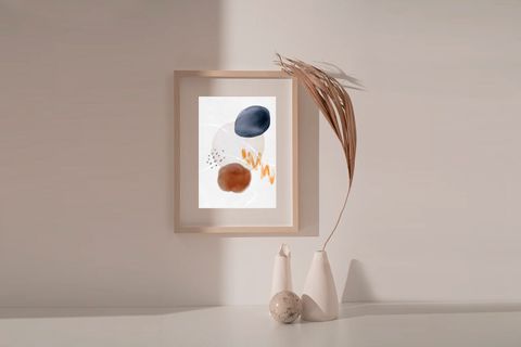 LUNGO SOYUT BASKILI POSTER TABLO, BEJ ÇERÇEVE, 21X30