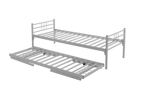 YAVRULU İKİZ METAL KARYOLA, BEYAZ, 90X200