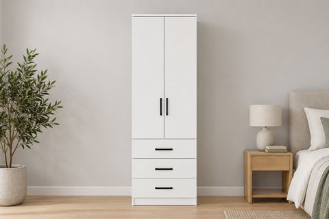 EASY GARDIROP, BEYAZ, 2 KAPILI 3 ÇEKMECELİ