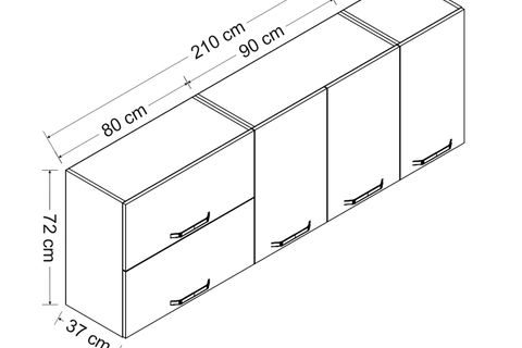 MİNAR 210 CM MUTFAK DOLABI BEYAZ 210-B2-ÜST MODÜL