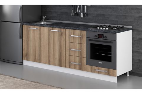 MİNAR 215 CM MUTFAK DOLABI BEYAZ DORE 215-D3-ALT MODÜL