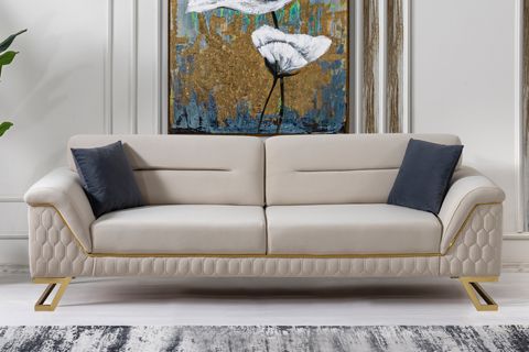 ARTOO SIRT MEKANİZMALI ÜÇLÜ KANEPE, BEJ