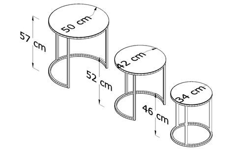 VENÜS ZİGON SEHPA, GOLD BEYAZ CAM