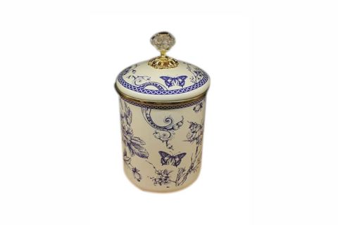 FİDEX HOME EMAYE KAVANOZ MAVİ DESENLİ 15CM