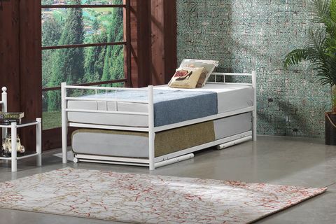 YAVRULU İKİZ METAL KARYOLA, BEYAZ, 90X200