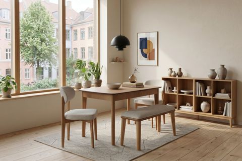 MONA NATURAL AHŞAP AÇILIR MUTFAK MASA TAKIMI, 80X120 CM