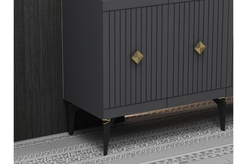 MİDAS KONSOL, ANTRASİT ALTIN, 150 CM