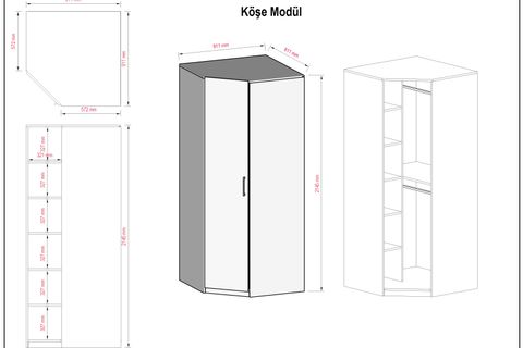 LİFE MODÜLER GİYİNME DOLABI N4