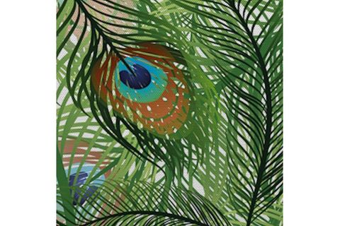 MAVİ BONCUKLU YEŞİL TAVUS TÜYÜ İKİZ FON PERDE