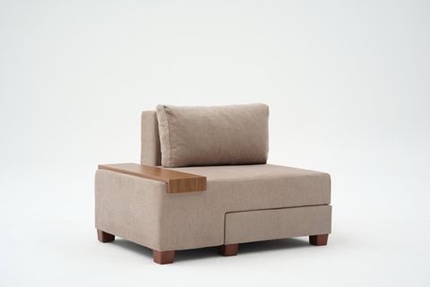 PERENNA YATAKLI TEKLİ KOLTUK, ŞÖNİL, CAPPUCCİNO, SOL