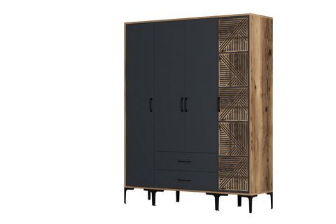 KUMSAL 4 KAPILI STP GARDIROP, LİDYA ANTRASİT