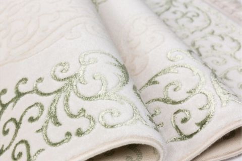 FARAHAN KLASİK KREM YEŞİL SALON HALISI 45127A 120*180