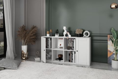 BKCONCEPT 2 KAPAKLI RAFLI KİTAPLIK, 130 CM, BEYAZ, KTP-1089