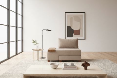 PERENNA YATAKLI TEKLİ KOLTUK, ŞÖNİL, CAPPUCCİNO, SOL