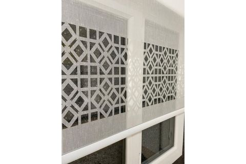 ÇİFT MEKANİZMALI LAZER KESİM TÜL VE STOR PERDE, BEYAZ, DSG-308, 210X260
