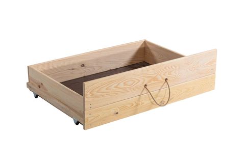 ALP MİLANO İKİ ÇEKMECELİ MASİF ÇAM AHŞAP KARYOLA, DOĞAL 120X200