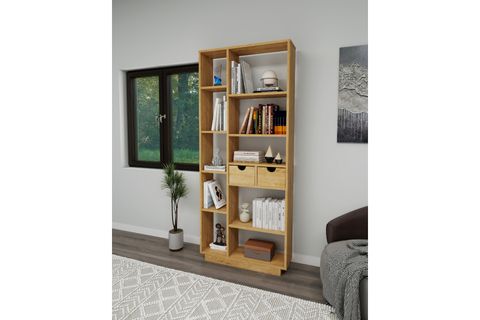 LUMA ÇOK GÖZLÜ KİTAPLIK 10 RAFLI VE 2 DOLAPLI, SAFİRMEŞE