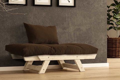 WOODESK ADALAR MASİF AHŞAP BERJER, NATURAL-KAHVE RENK