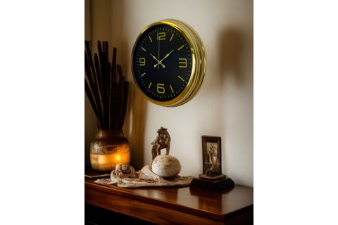 GOLD MODERN RAKAMLI METAL DUVAR SAATİ 40 CM