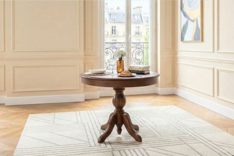 ORLANDO YUVARLAK AÇILIR MASA SANDALYE TAKIMI, CEVİZ