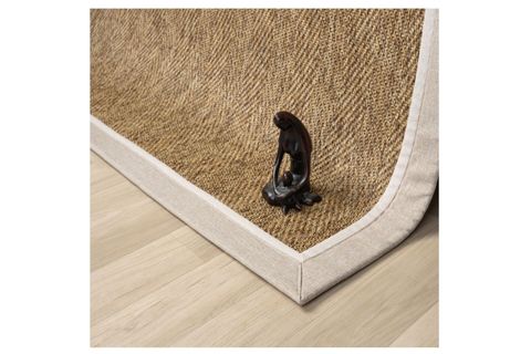 ÇİFT BORDÜRLÜ HASIR DOKULU SİSAL MAKİNE HALISI, BEJ, 100X400
