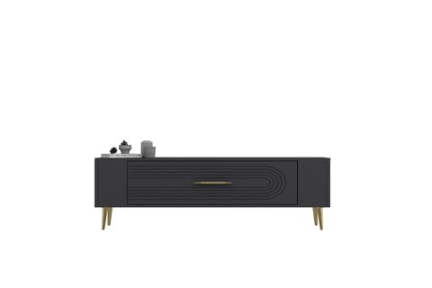 RETROL TV SEHPASI, 3CT, ANTRASİT ALTIN