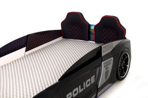 AUDİ FULL LEDLİ KUMANDALI VE MÜZİKLİ ARABALI YATAK, POLİS