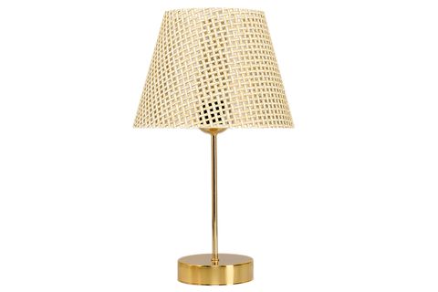 EVLİGHT YESNA HAZERAN ABAJUR, KREM, GOLD METAL AYAKLI