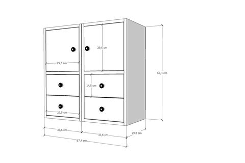 YUSUF KOMODİN, 2 KAPALI 4 ÇEKMECELİ, KMD-1012-Ç