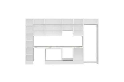 ALVİNKA 380X240 CM KLASİK MEBRAN MUTFAK DOLABI, MBB E90B40S50 1 MEBRAN BEYAZ MDF